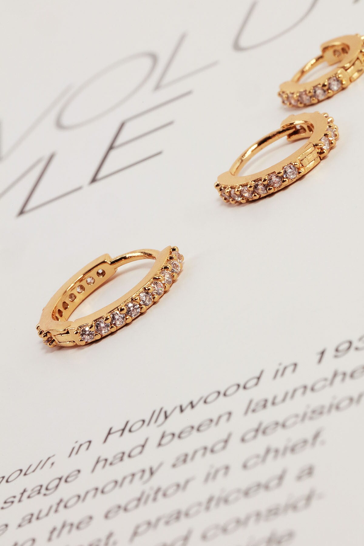 Set gold plated diamond hoops - Lisebise