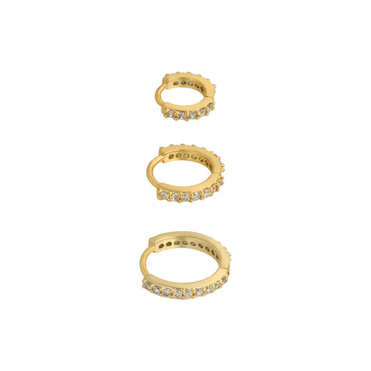 Set gold plated diamond hoops - Lisebise